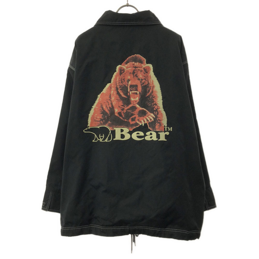 Bear ベアー 90s バックプリント コーチジャケット ナイロンジャケット ブラック オールド メンズ