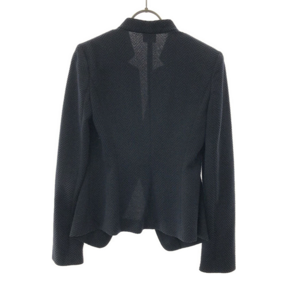 ARMANI COLLEZIONI アルマーニ コレツィオーニ イタリア製 ヘンリボーン柄 テーラードジャケット 38 ブラック×ネイビー レディース