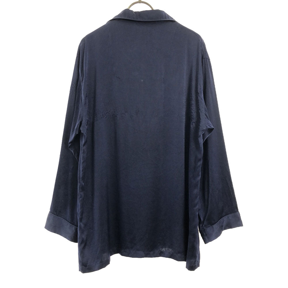 LANVIN LA COLLECTION ランバンコレクション シルク 長袖 ルームウェア M ネイビー パジャマ メンズ