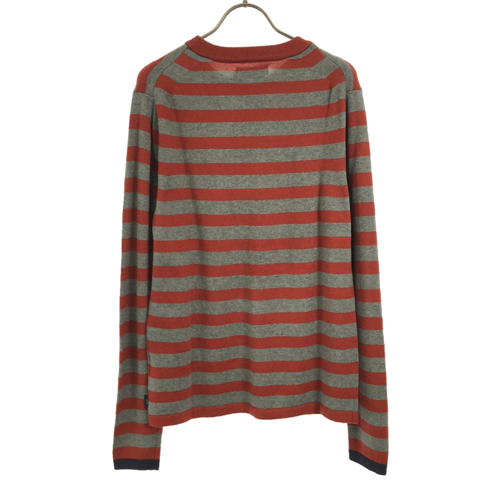 未使用 Paul Smith JEANS ポールスミスジーンズ ボーダー柄 長袖 ニット M レッド×グレー セーター タグ付き メンズ