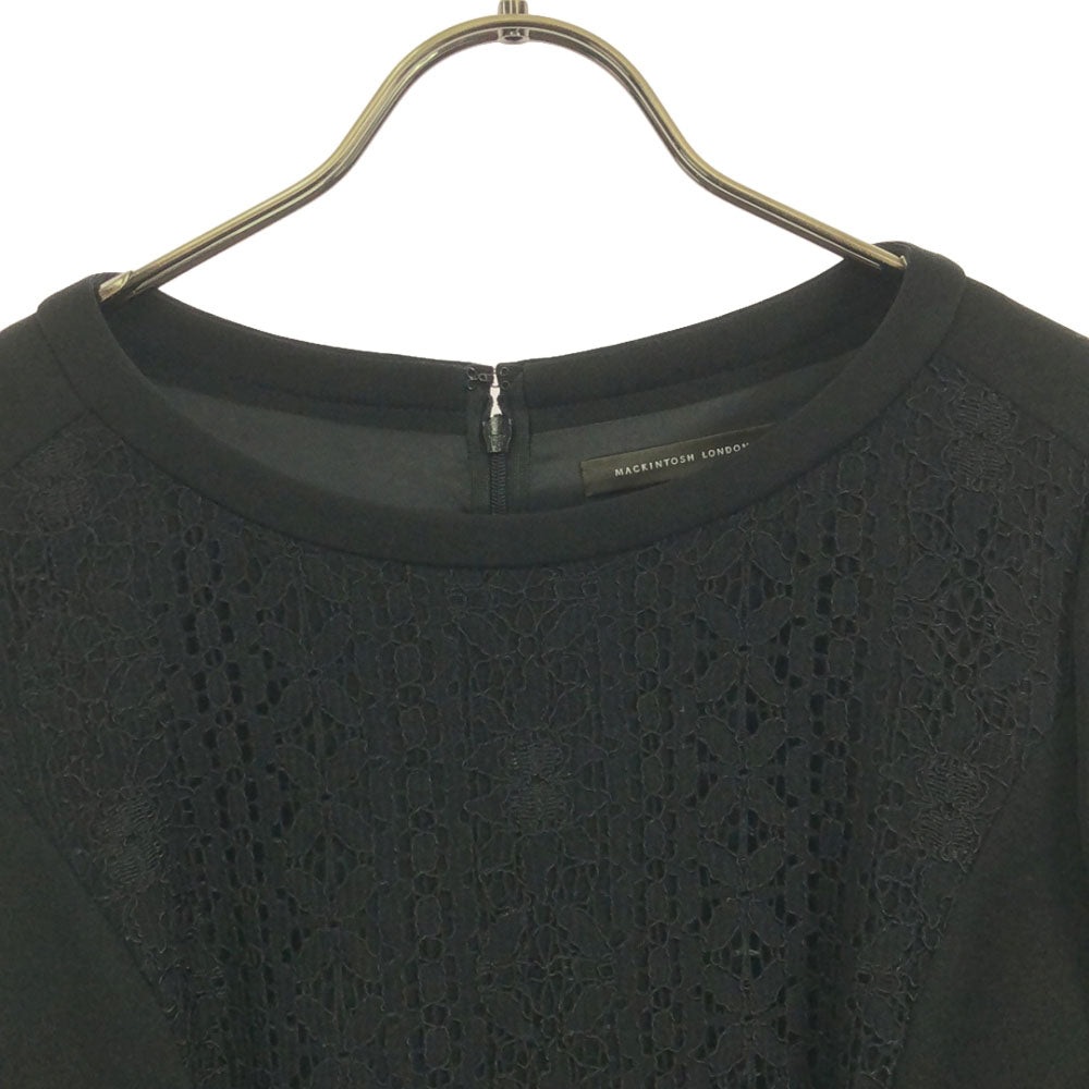 MACKINTOSH LONDON マッキントッシュ ロンドン 日本製 長袖 レース ワンピース 40 ブラック レディース