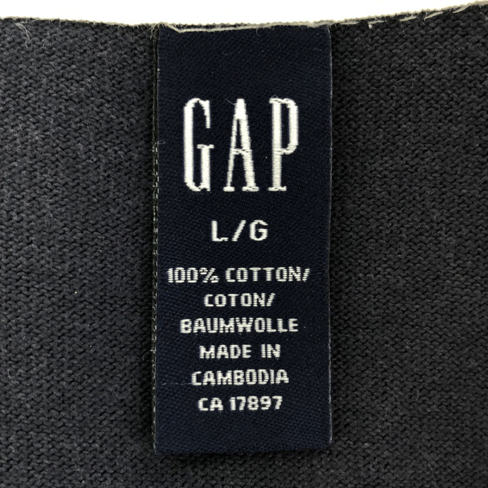 ギャップ 長袖 ラガーシャツ L ネイビー×ホワイト GAP ポロシャツ メンズ