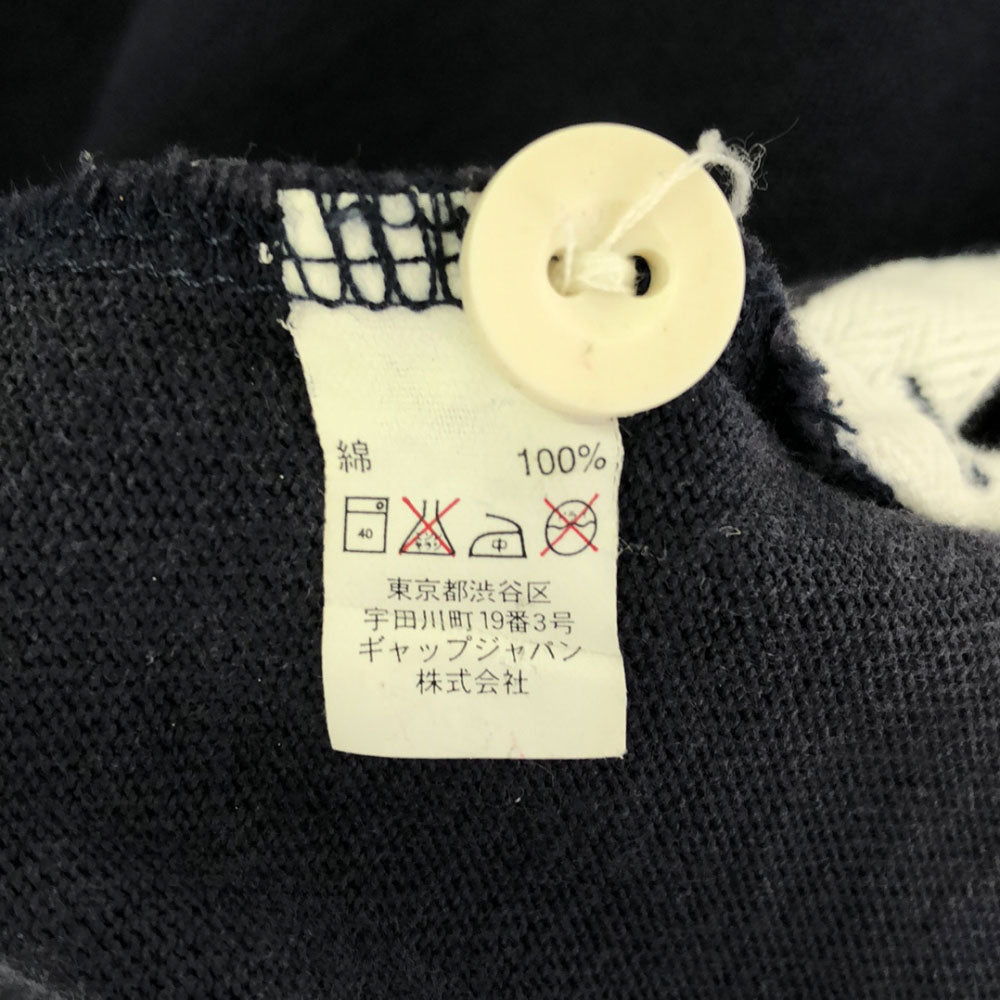 ギャップ 長袖 ラガーシャツ L ネイビー×ホワイト GAP ポロシャツ メンズ