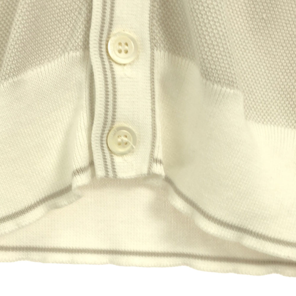 CRUCIANI クルチアーニ イタリア製 コットン ニットベスト 48 ライトグレー×ホワイト メンズ