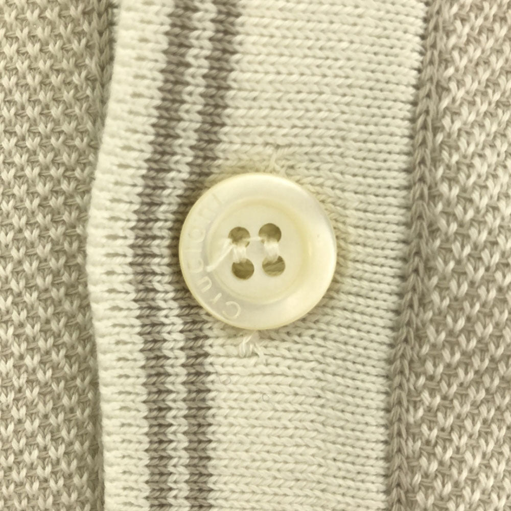 CRUCIANI クルチアーニ イタリア製 コットン ニットベスト 48 ライトグレー×ホワイト メンズ