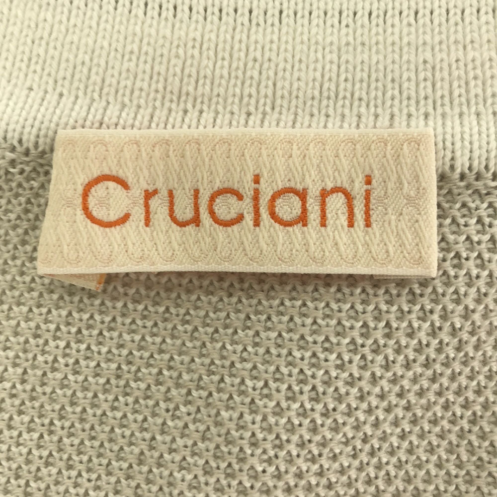 CRUCIANI クルチアーニ イタリア製 コットン ニットベスト 48 ライトグレー×ホワイト メンズ