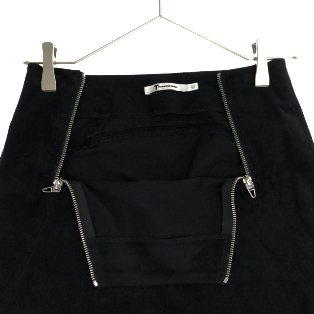 Alexander Wang アレキサンダーワン ミディ丈 フロントツージップ タイトスカート 2 ブラック レディース