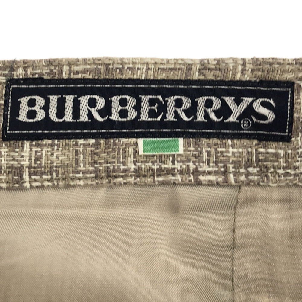 Burberrys バーバリーズ リネン 総柄 ミモレ丈 タイトスカート ベージュ系 バックジップ 裏地付き レディース