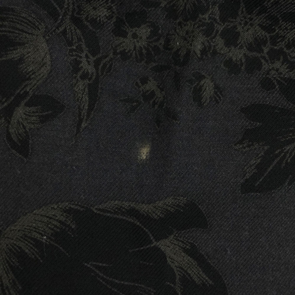 ETRO エトロ イタリア製 花柄 ビーズ装飾 ミディ丈 タック フレアスカート 42 ブラック系 サイドジップ 裏地付き レディース