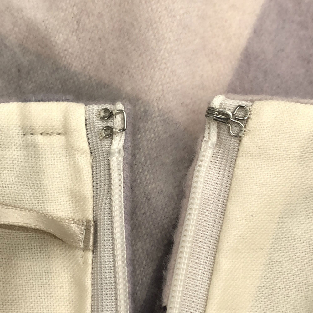 未使用 ブルーレーベルクレストブリッジ 日本製 三陽商会 ミディ丈 フレアスカート 38 パープル系 BLUE LABEL CRESTBRIDGE タグ付き サイドジップ 裏地付き レディース