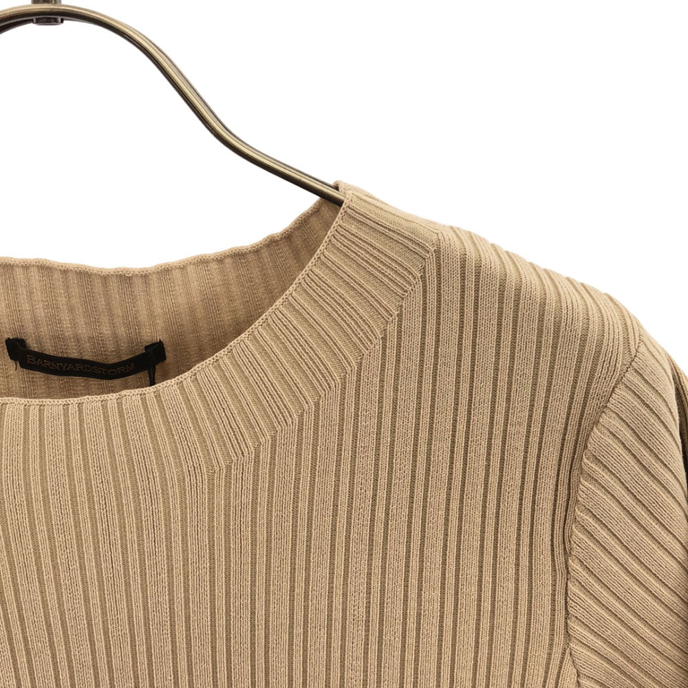 未使用 BARNYARDSTORM バンヤードストーム 半袖 レーヨン ロングワンピース F ベージュ タグ付き レディース