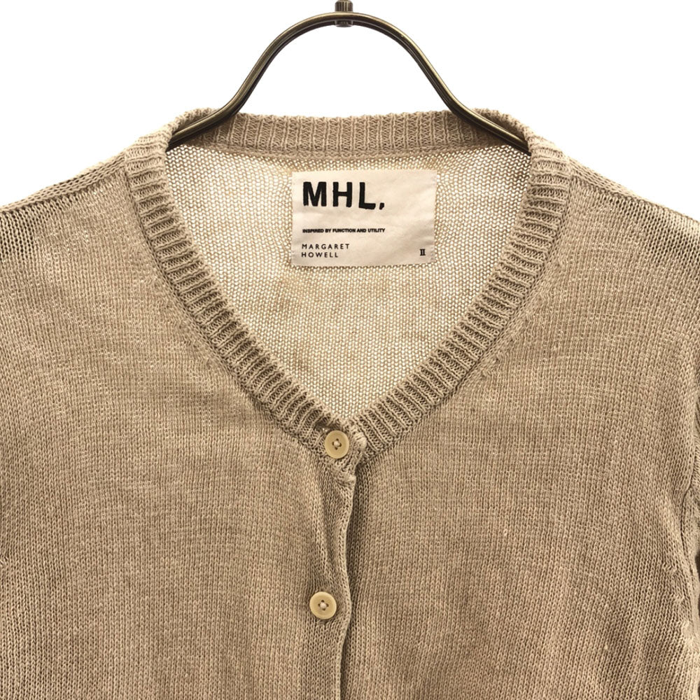 エムエイチエル リネンブレンド 長袖 ニットカーディガン 2 ベージュ MHL. MARGARET HOWELL レディース