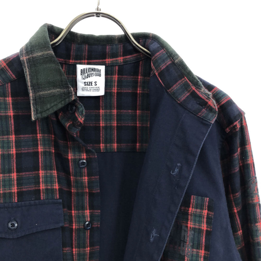 Billionaire Boys Club ビリオネアボーイズクラブ チェック 長袖 コットンシャツ S ネイビー系 メンズ