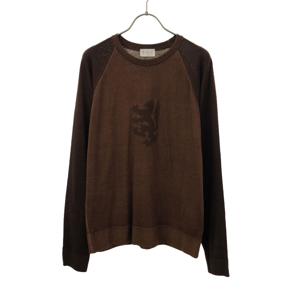 Pringle プリングル ウール イタリア製 長袖 セーター L ブラウン ニット メンズ