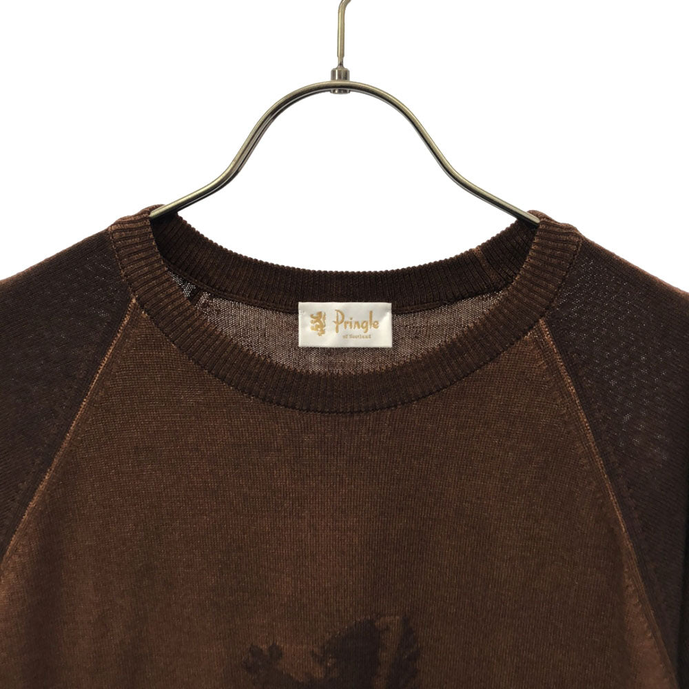 Pringle プリングル ウール イタリア製 長袖 セーター L ブラウン ニット メンズ