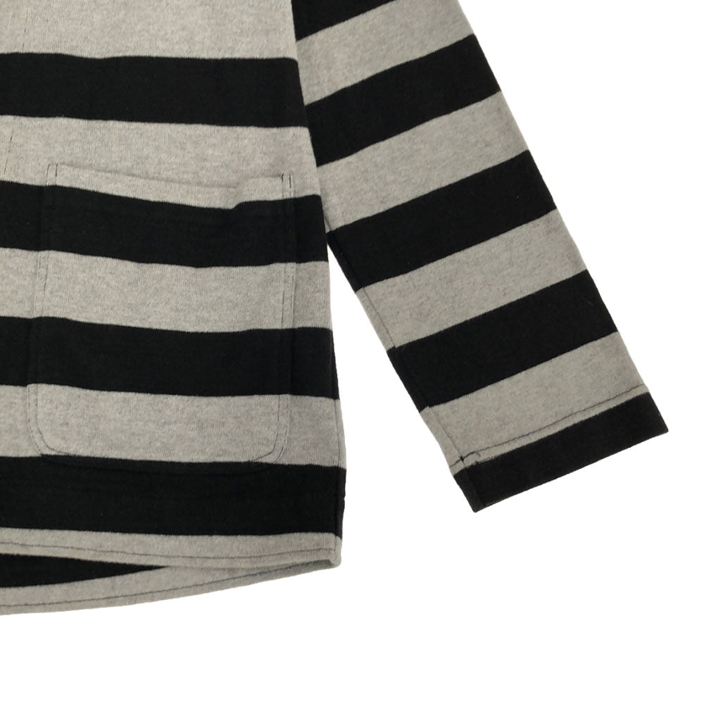 HYSTERIC ヒステリック 日本製 ボーダー スウェット テーラードジャケット M ブラック×グレー 刺繍 メンズ