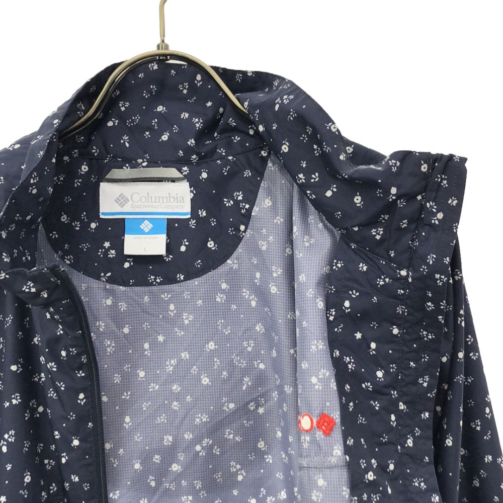 Columbia コロンビア 花柄 ジップジャケット L ネイビー アウトドア PL3992 レディース