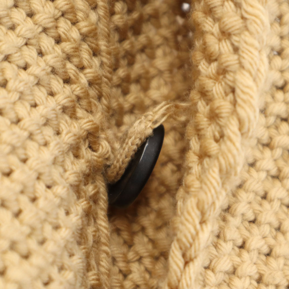 ジュリアーノフジワラ イタリア製 ウール 長袖 ニットカーディガン 46 ベージュ メンズ