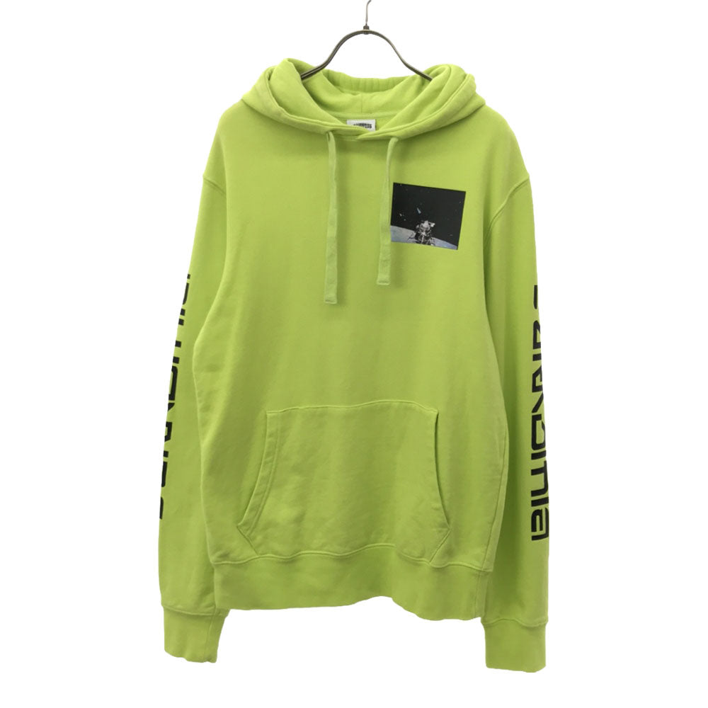 Billionaire Boys Club ビリオネアボーイズクラブ プリント 長袖 スウェットパーカー S ライムイエロー プルオーバー トレーナー メンズ