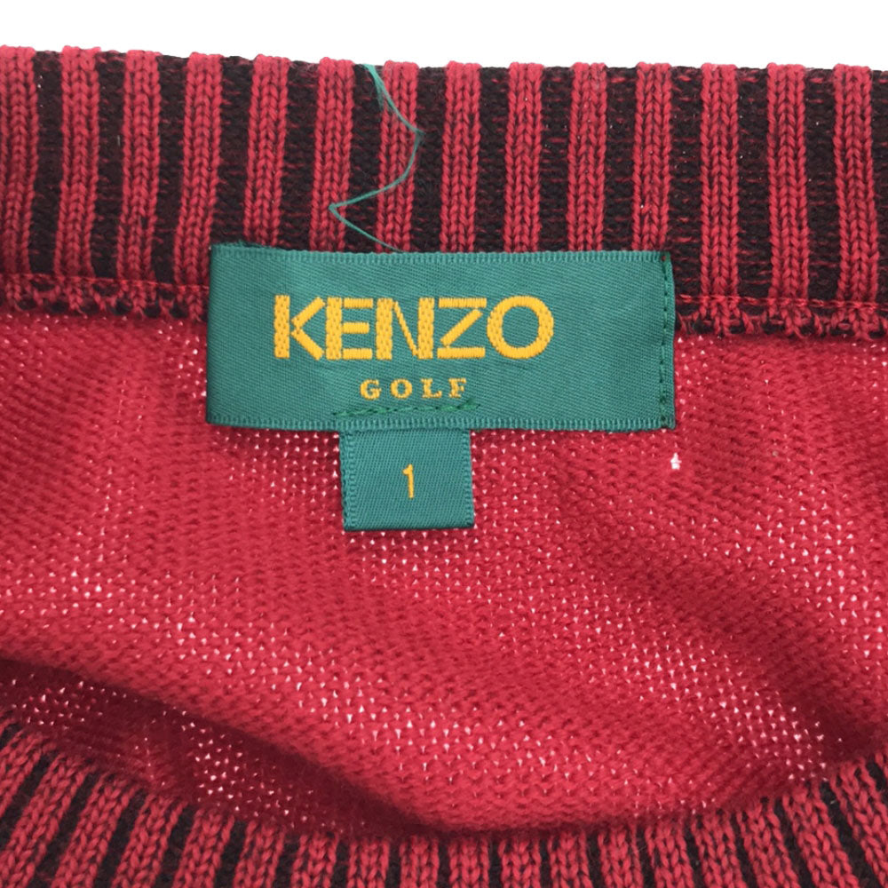 KENZO GOLF ケンゾーゴルフ 日本製 ゴルフ 長袖 セーター 1 レッド系 ニット メンズ