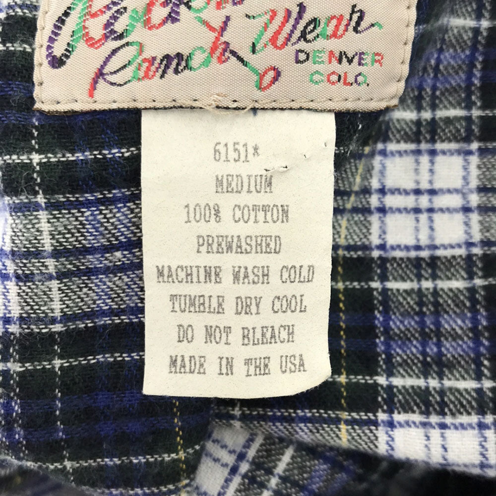 rockmount ranch wear ロックマウントランチウェア 70s レインボータグ チェック柄 長袖 ウエスタンシャツ M オールド ヴィンテージ メンズ