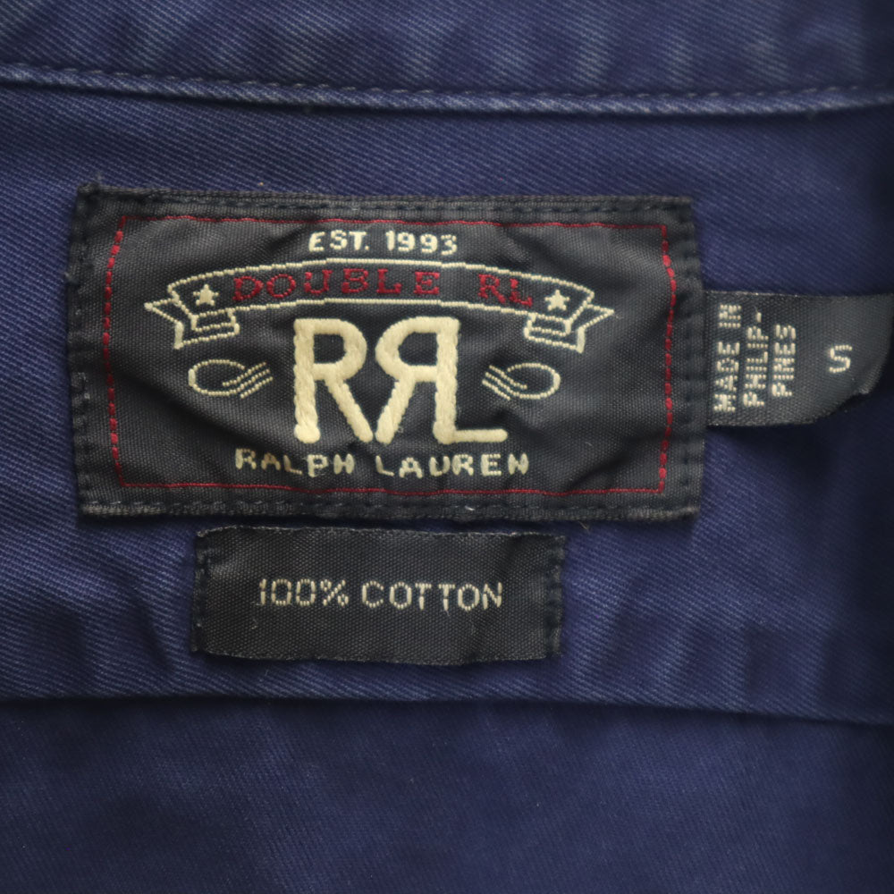 RRL 一ツ星 長袖 コットンシャツ S ネイビー ダブルアールエル RALPH LAUREN メンズ