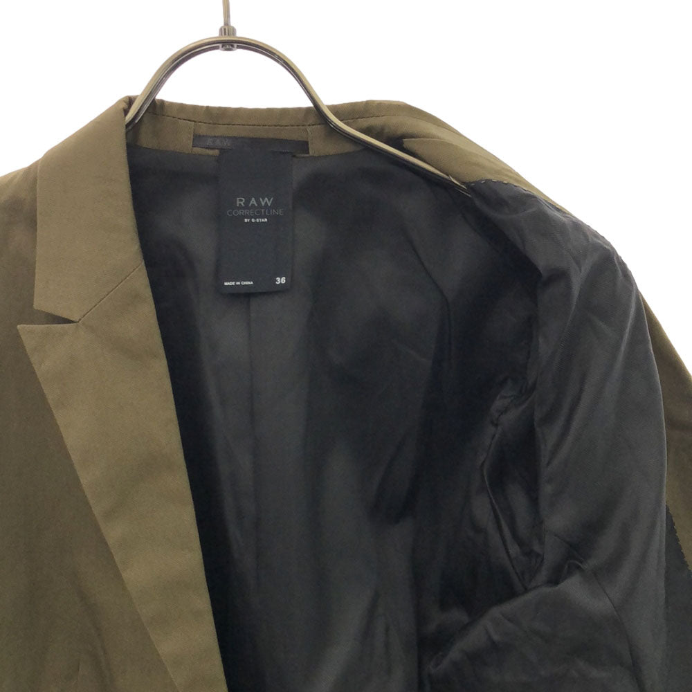 G-STAR RAW ジースターロウ 未使用 ロゴ 7分袖 ショート丈 コットンジャケット 36 カーキ タグ付き レディース
