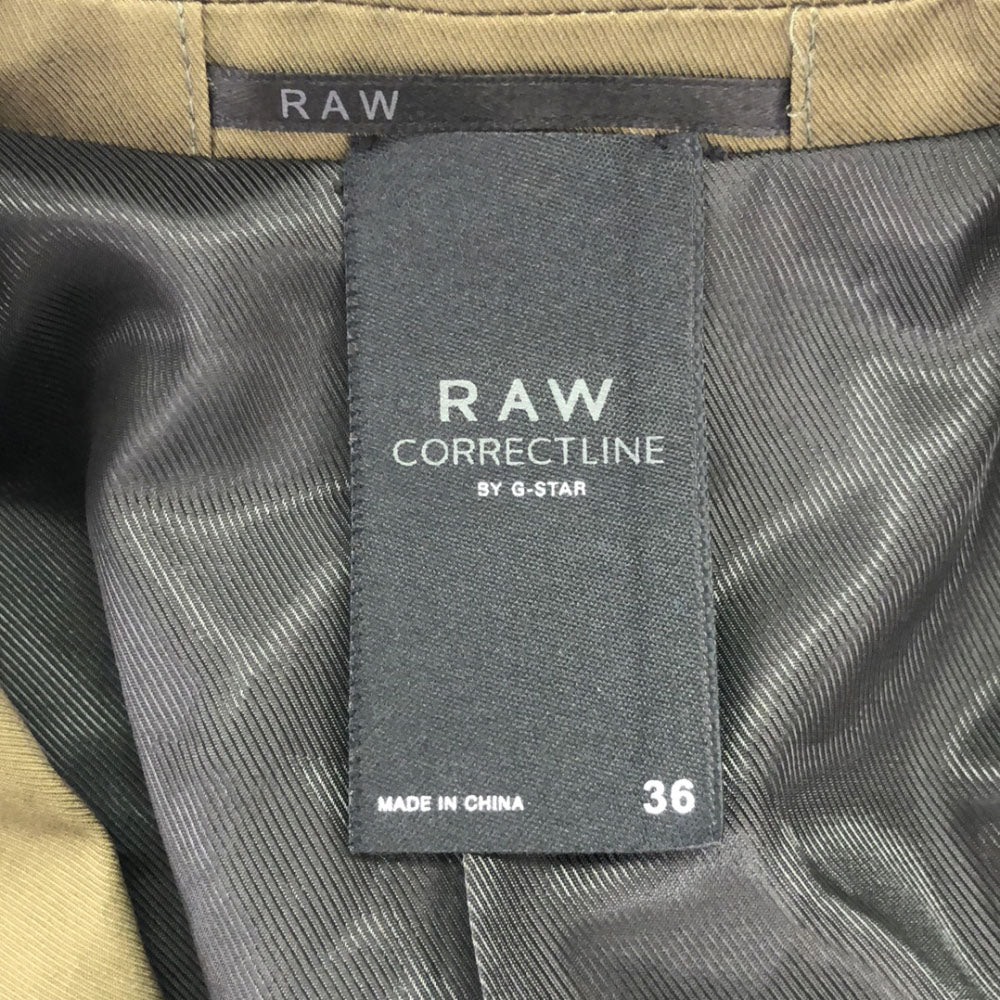 G-STAR RAW ジースターロウ 未使用 ロゴ 7分袖 ショート丈 コットンジャケット 36 カーキ タグ付き レディース