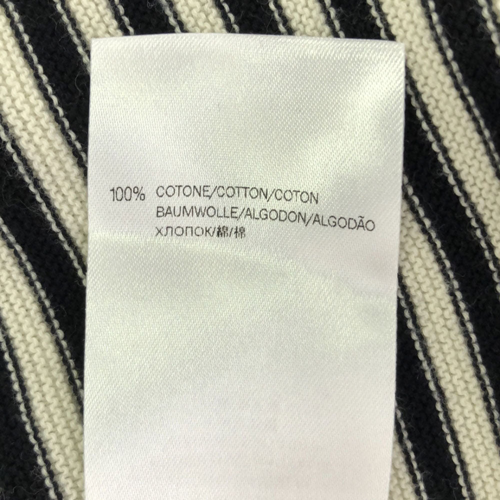 グッチ イタリア製 ボーダー柄 長袖 コットン ニット 8 ホワイト×ブラック GUCCI セーター 胸ポケット レディース