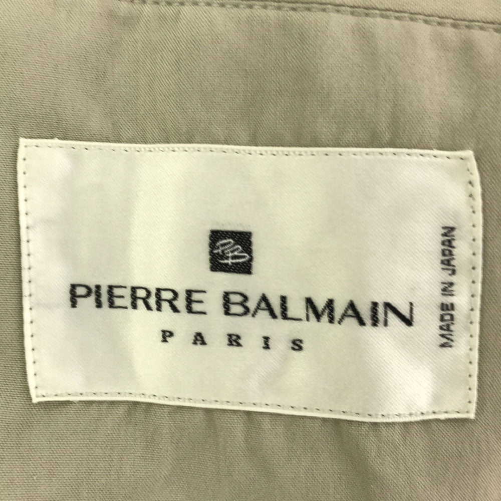 PIERRE BALMAIN ピエールバルマン 日本製 シルク100% ステンカラーコート L ベージュ系 レディース