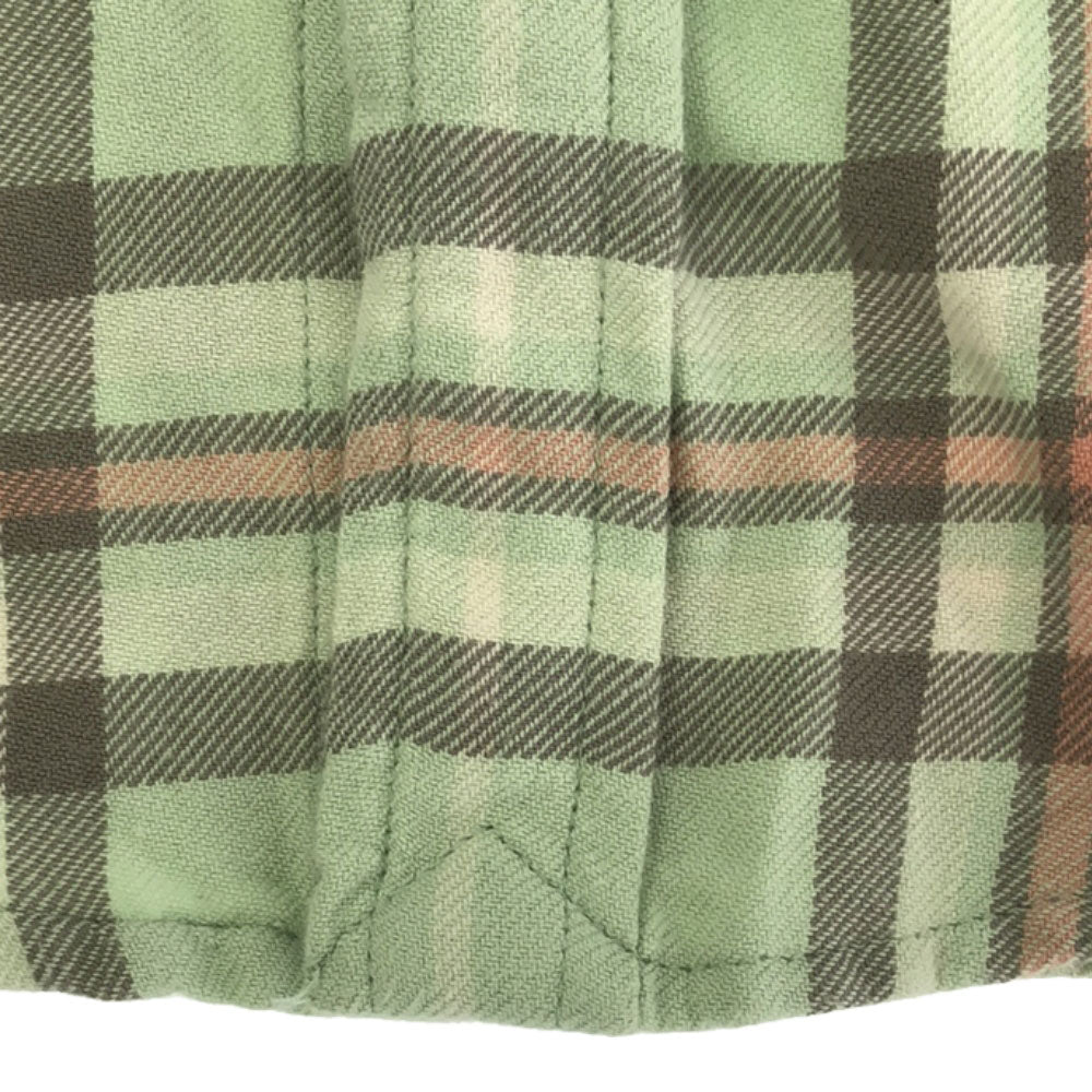 ポロラルフローレン ロゴ刺繍 チェック柄 長袖 コットンシャツ M ライトグリーン系 POLO RALPH LAUREN メンズ