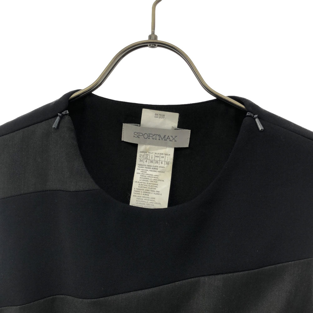 SPORTMAX スポーツマックス 配色 ノースリーブ ワンピース 38 ブラック×グレー レディース