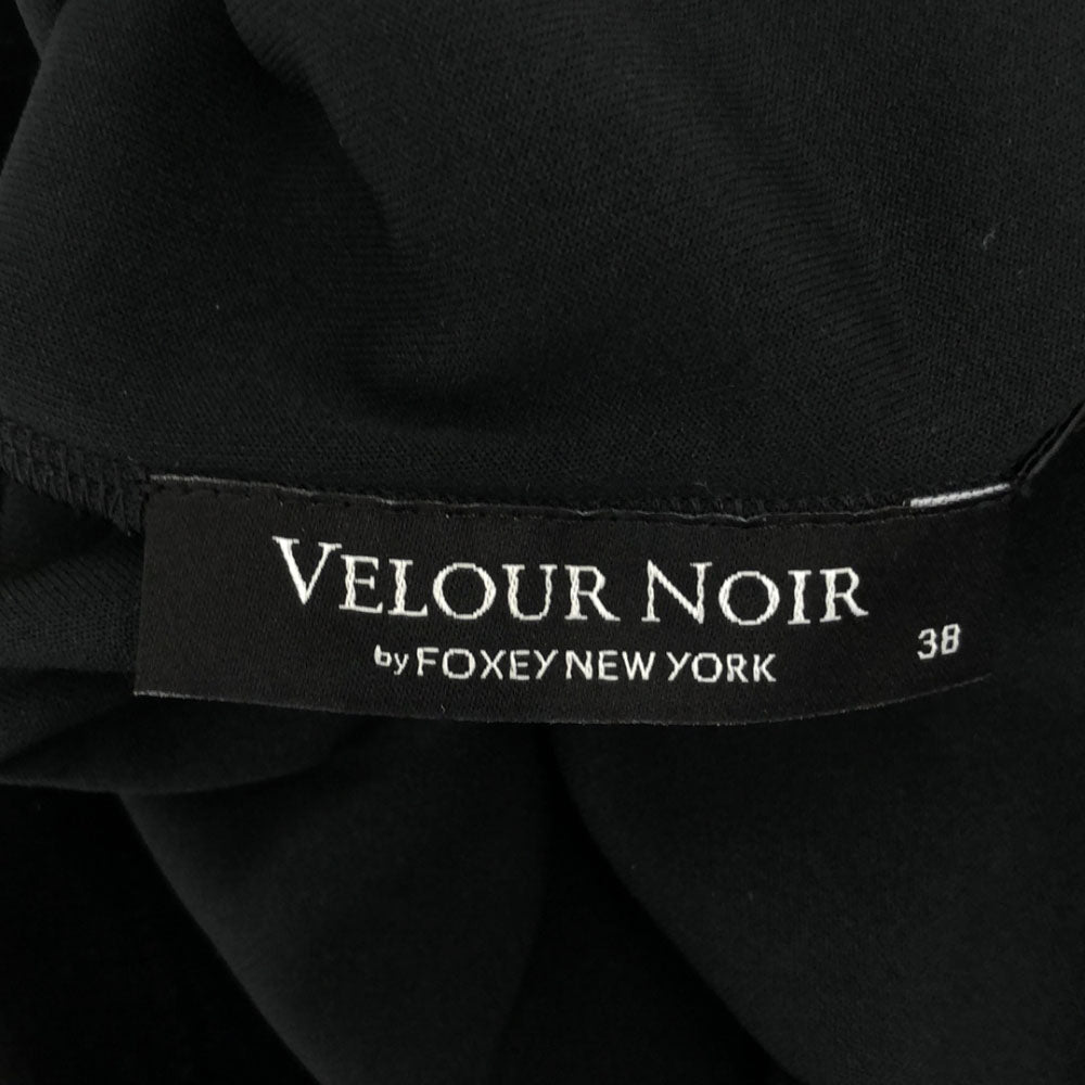 ベロア ノワール バイ フォクシー ニューヨーク 長袖 ベロア カットソー 38 ブラック×ホワイト VELOUR NOIR by FOXEY レディース
