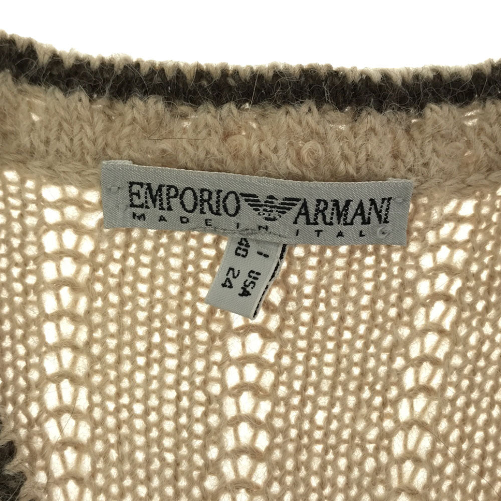 Emporio Armani エンポリオアルマーニ 90s イタリア製 アルパカブレンド ニットベスト 40 ベージュ系 オールド レディース