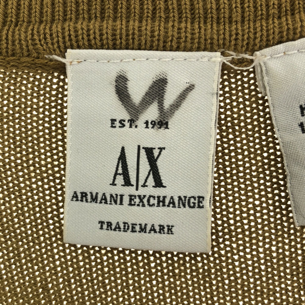 ARMANI EXCHANGE アルマーニエクスチェンジ 長袖 Vネック ニットカーディガン S オーカー 襟付 レディース