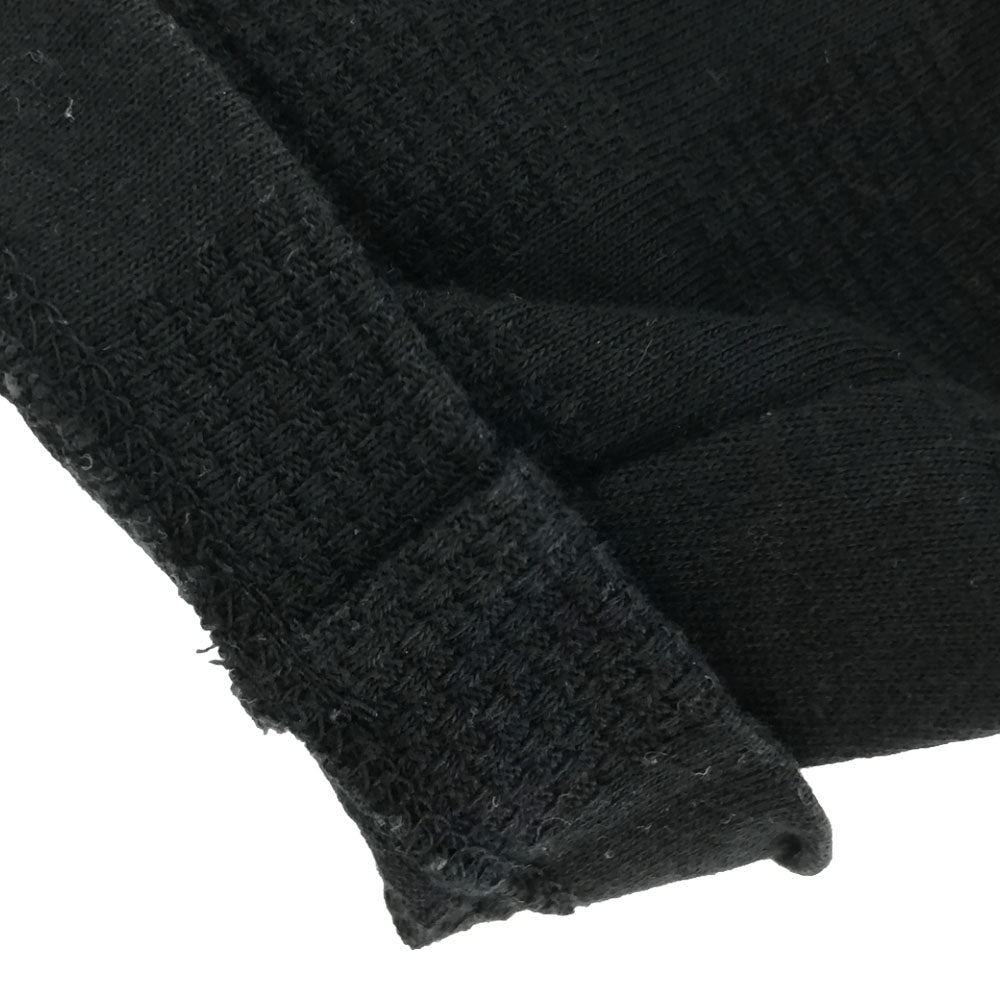 LANVIN en Bleu ランバンオンブルー 日本製 柄編 長袖 カットソー 48 ブラック メンズ