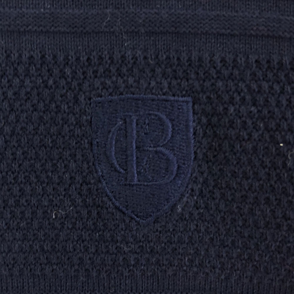 BLACK LABEL CRESTBRIDGE ブラックレーベルクレストブリッジ 三陽商会 ロゴ刺繍 ボーダー 長袖 Vネック カットソー 2 ネイビー メンズ