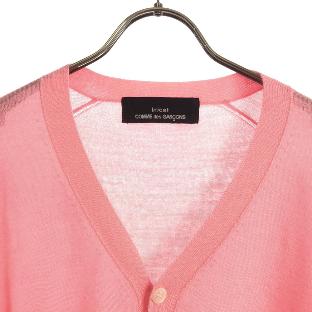 トリココムデギャルソン 長袖 Vネック カーディガン ピンク tricot COMME des GARCONS レディース