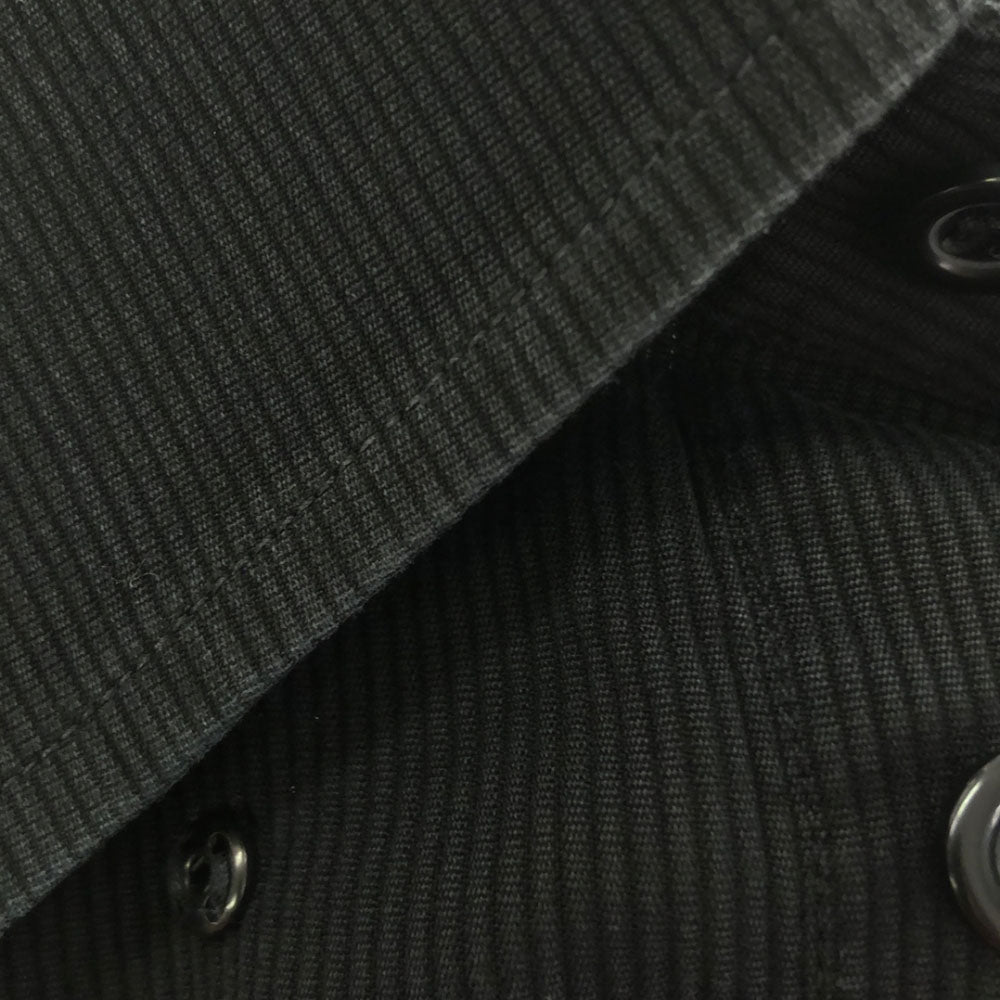 Emporio Armani エンポリオアルマーニ ストライプ 長袖 ボタンダウンシャツ 38 ブラック メンズ