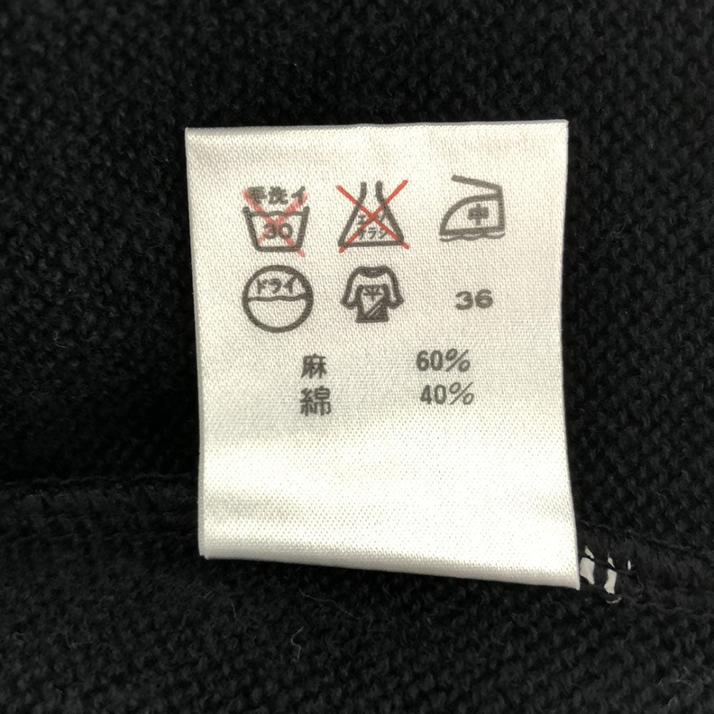 ラルフローレンカントリー リネンブレンド 長袖 ニットカーディガン L ブラック RALPH LAUREN COUNTRY レディース