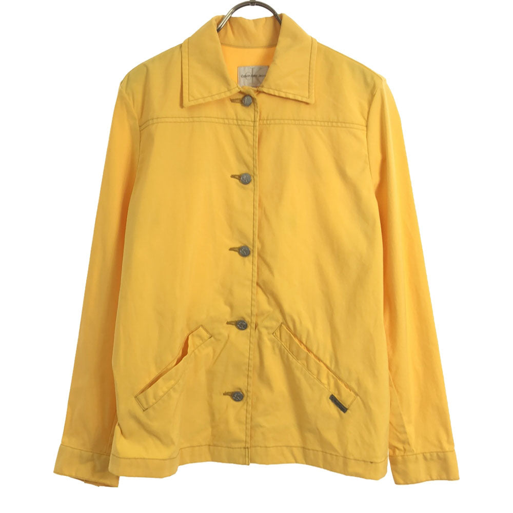 Calvin klein Jeans カルバンクラインジーンズ 90s ナイロンジャケット S イエロー オールド レディース