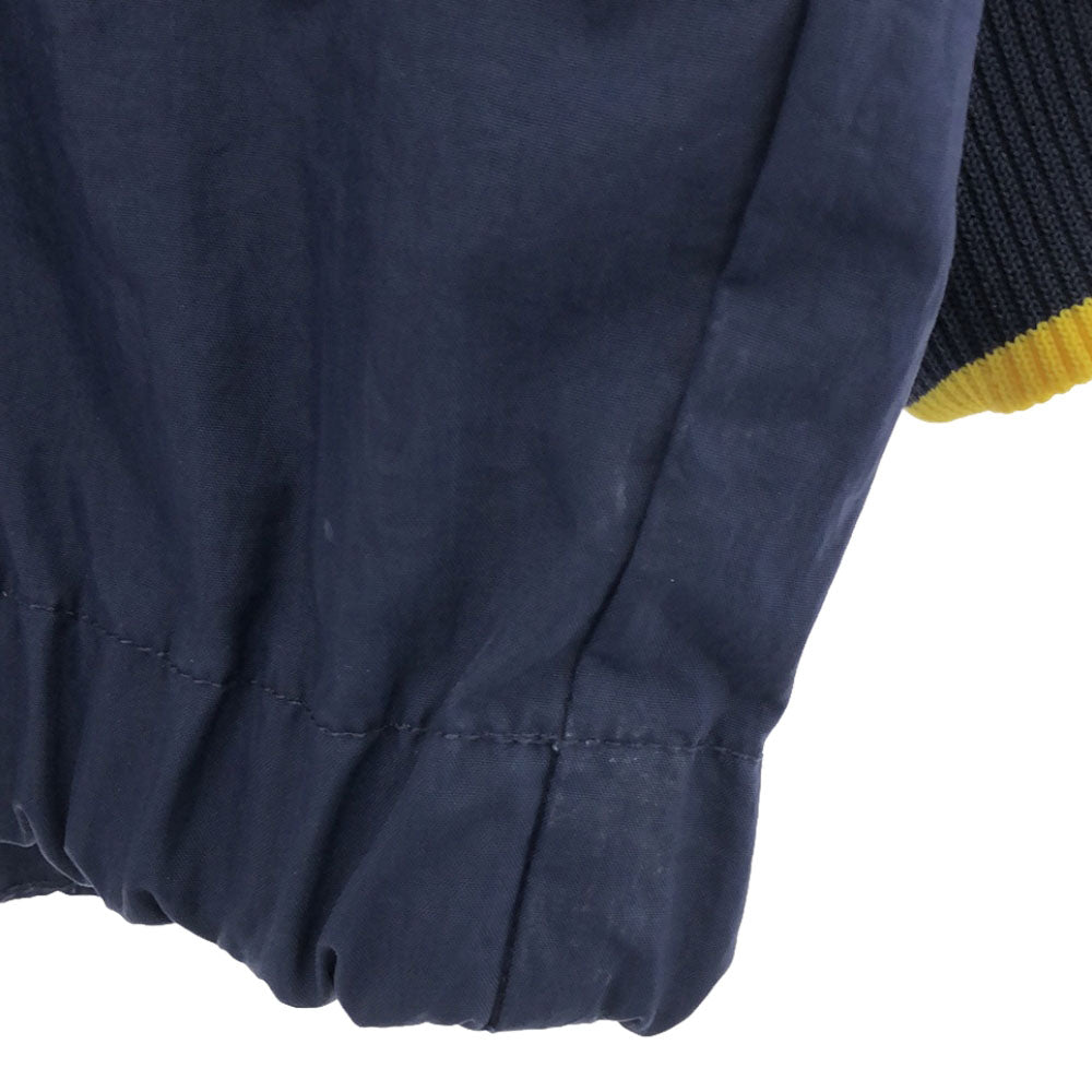 NIKE ナイキ 90s 白タグ ナイロン ロゴプリント 長袖 スニードジャック ジャケット L ネイビー×イエロー プルオーバー スポーツ オールド キッズ