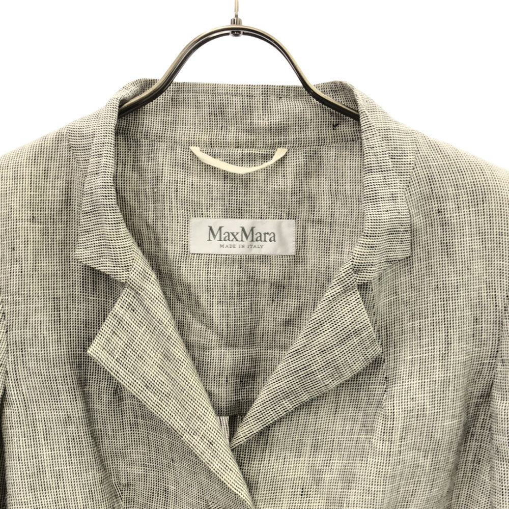 MAX MARA マックスマーラ イタリア製 チェック柄 テーラードジャケット 36 グレー系 レディース