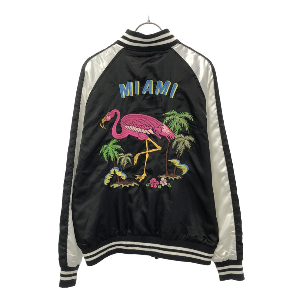 ベイクレスト 刺繍 スカジャン L ブラック×ホワイト BAYCREST メンズ