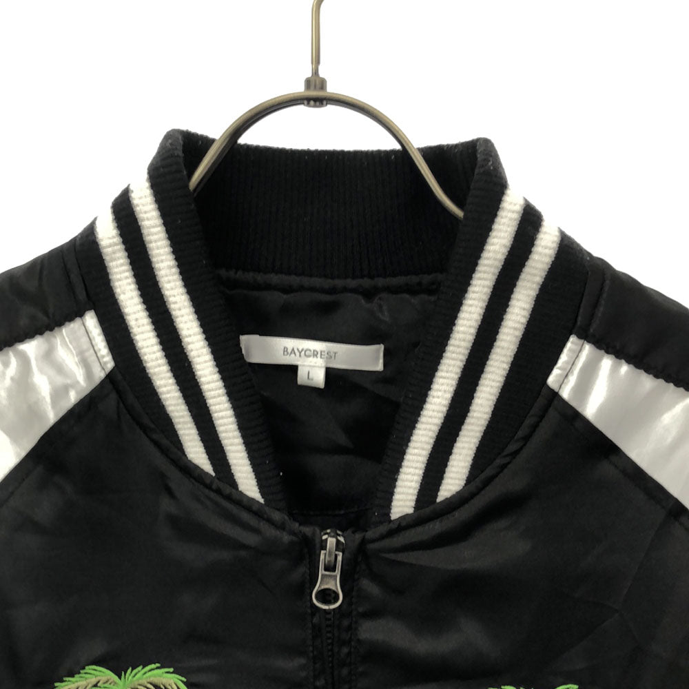 ベイクレスト 刺繍 スカジャン L ブラック×ホワイト BAYCREST メンズ