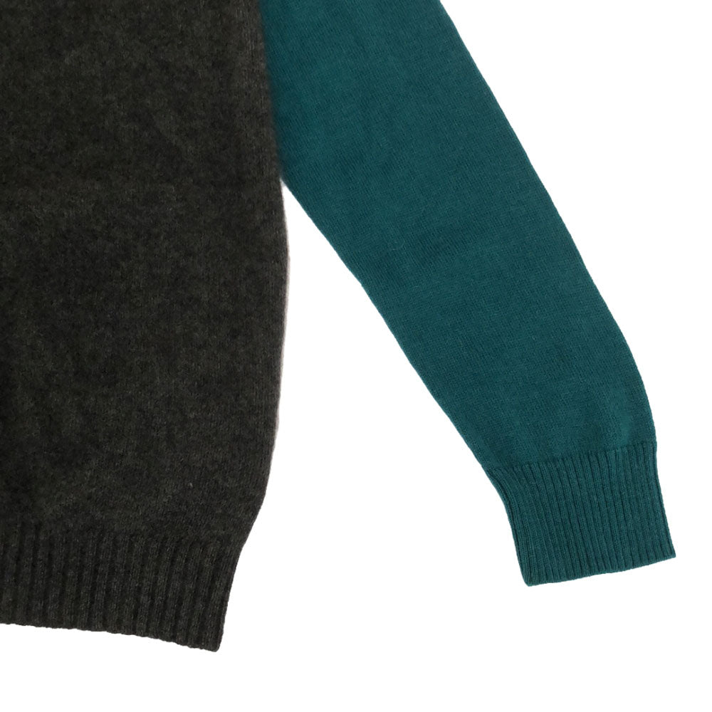 PEARLY GATES パーリーゲイツ ゴルフ 長袖 ニットカーディガン 4 グレー×グリーン系 セーター メンズ