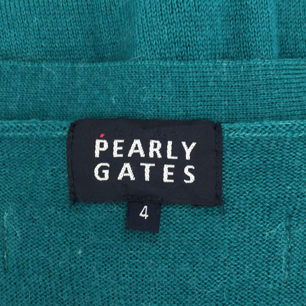 PEARLY GATES パーリーゲイツ ゴルフ 長袖 ニットカーディガン 4 グレー×グリーン系 セーター メンズ