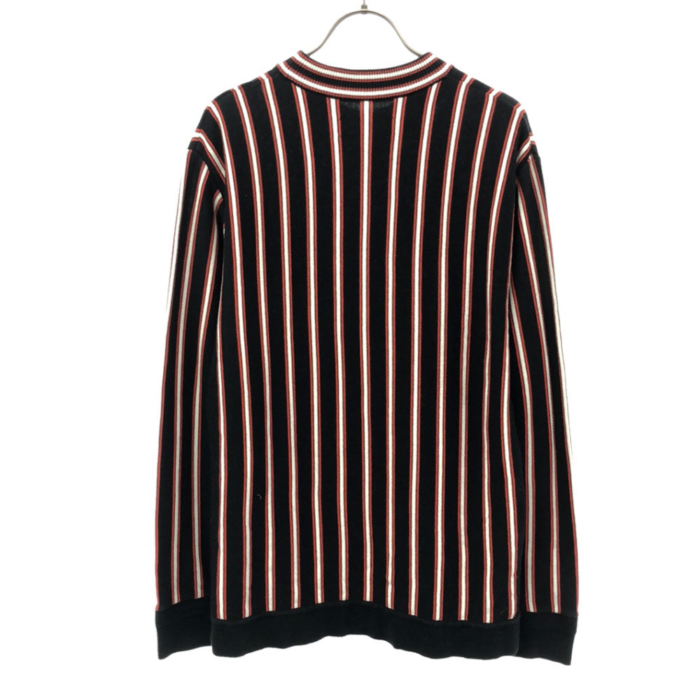 UNITED TOKYO ユナイテッドトウキョウ 日本製 ストライプ柄 長袖 コットンニット セーター 1 ブラック×レッド メンズ