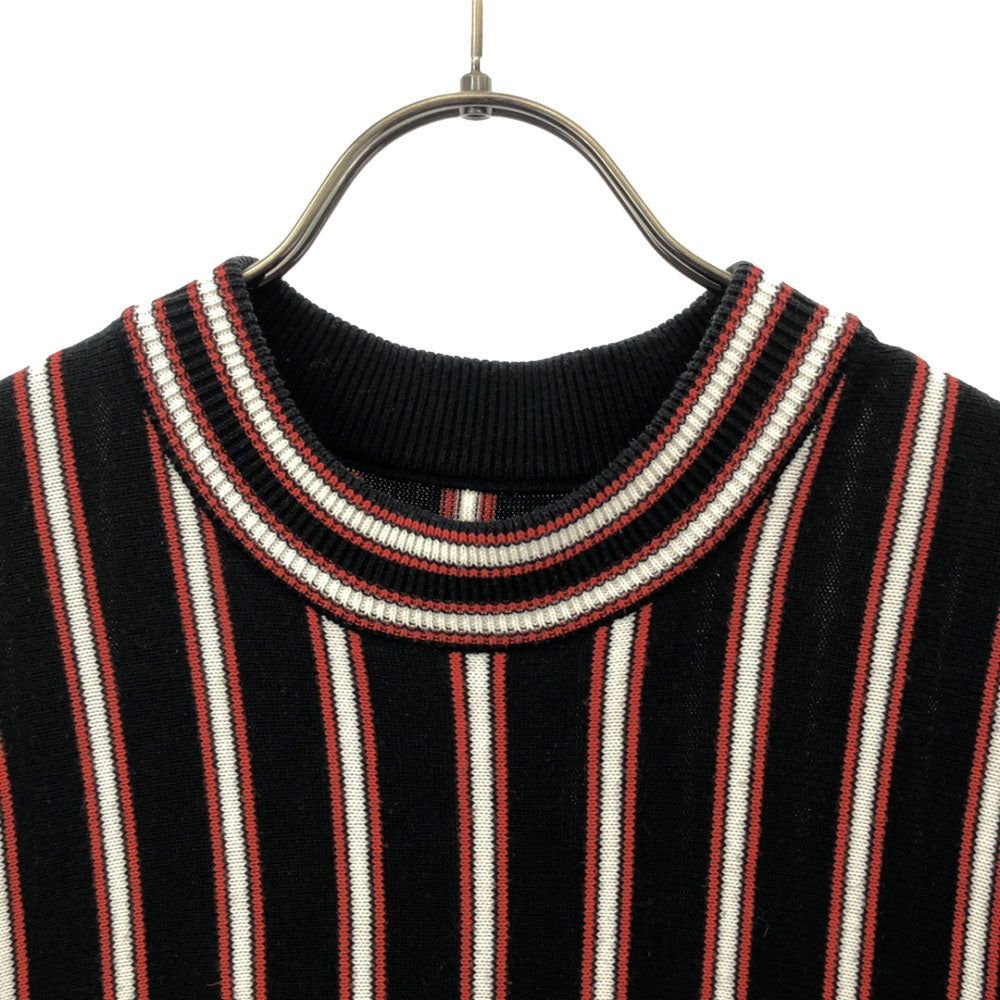 UNITED TOKYO ユナイテッドトウキョウ 日本製 ストライプ柄 長袖 コットンニット セーター 1 ブラック×レッド メンズ