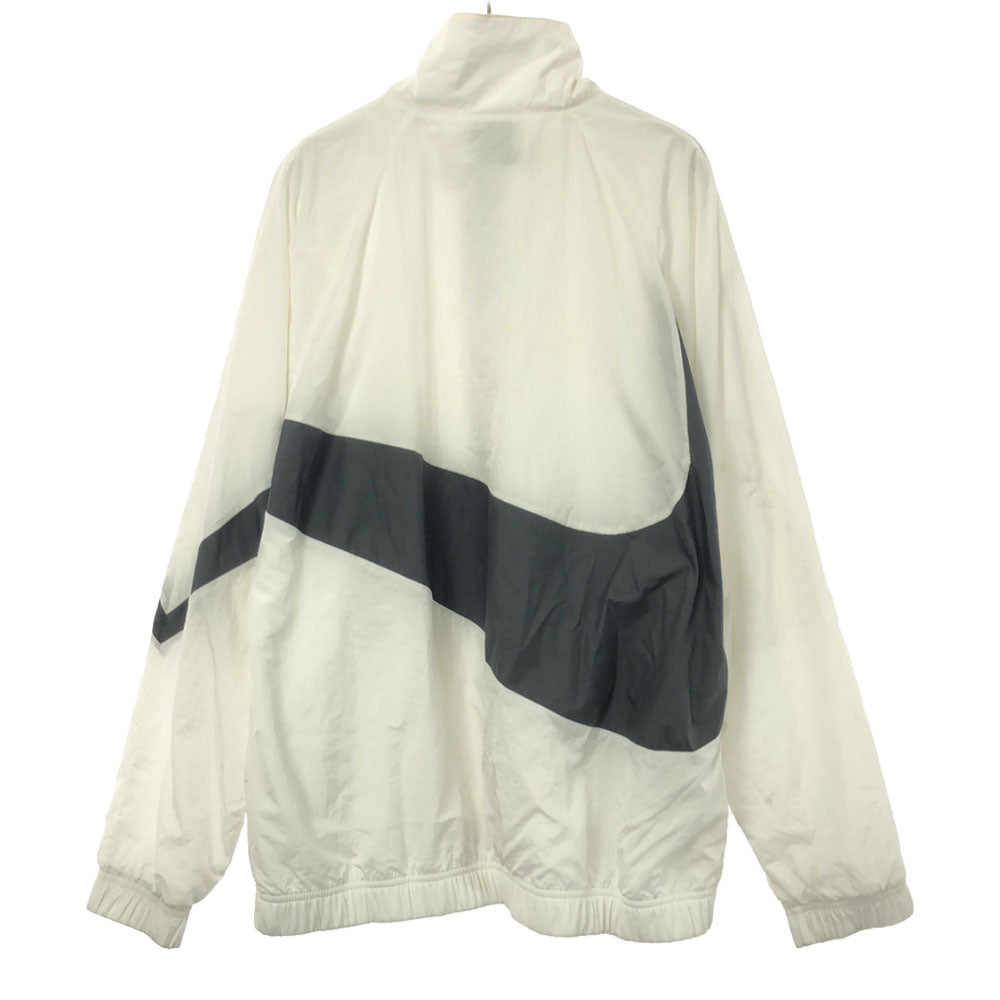 NIKE ナイキ スウッシュ ナイロンジャケット L ホワイト×ブラック 裏メッシュ メンズ